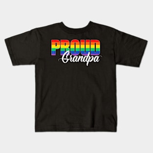 Gay Pride Proud Grandpa LGBT Ally for Family Kids T-Shirt